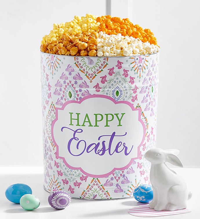 6 1/2 Gallon Happy Easter 4 Flavor Popcorn Tin